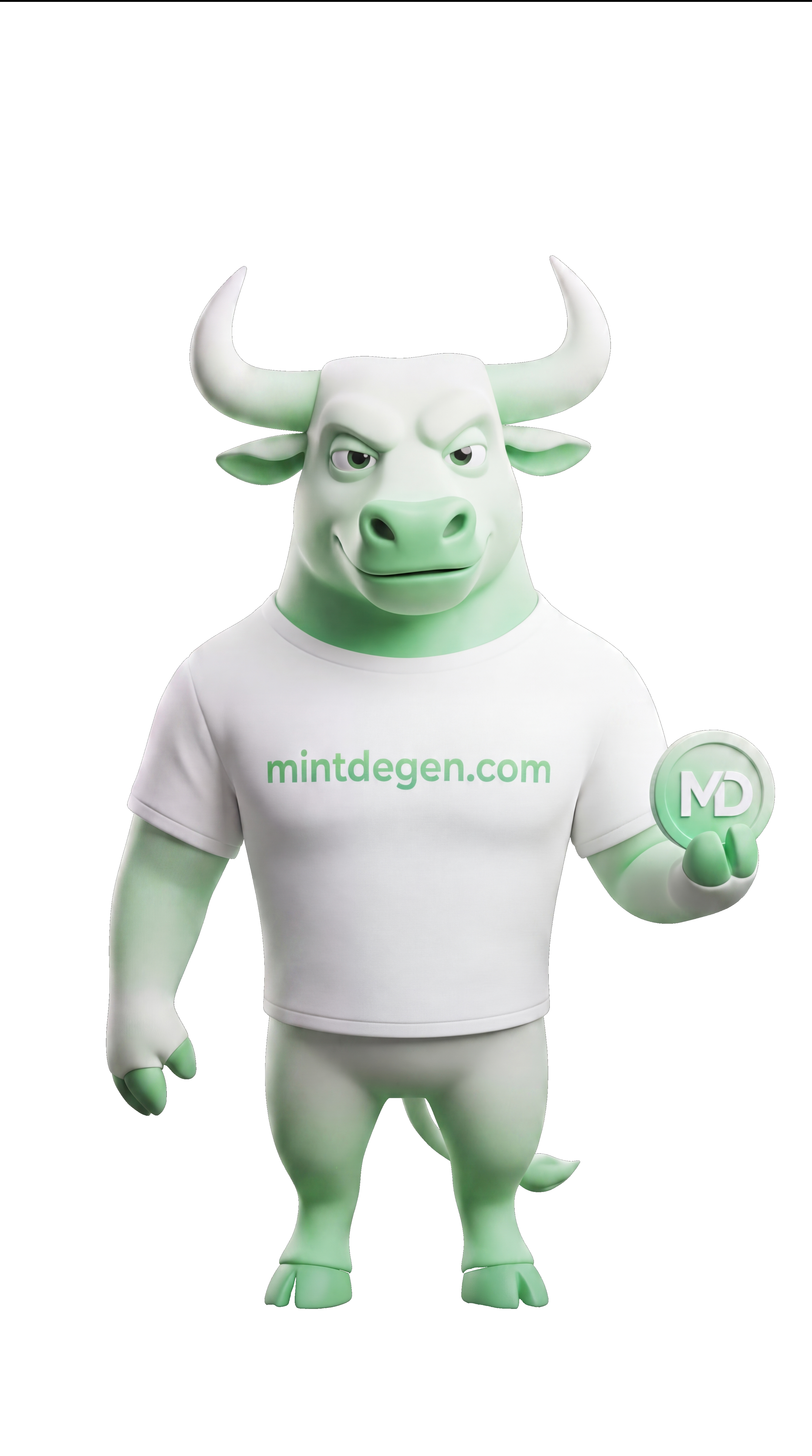 Bully, the Mint Degen bull mascot